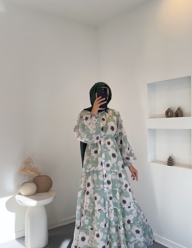 3378 taba elbise - yeşil