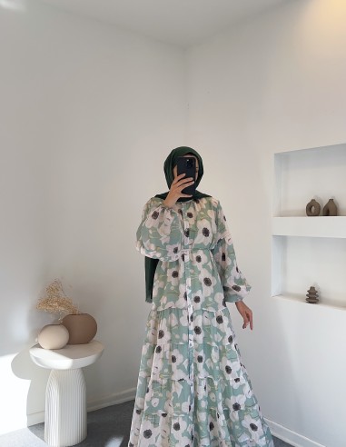 3378 taba elbise - yeşil