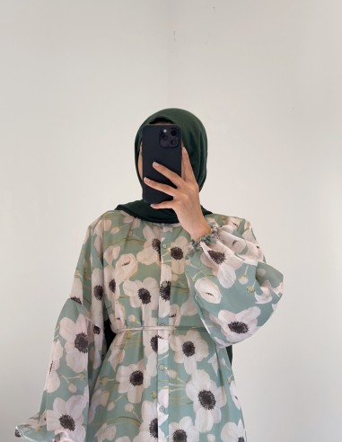 3378 taba elbise - yeşil