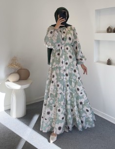 3378 taba elbise - yeşil