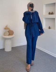 7181 keten pantolon takım -...