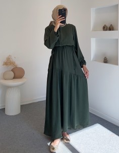 4867 Flora elbise - yeşil