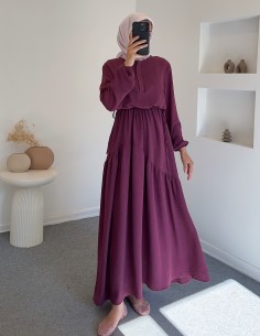 4867 Flora elbise - mor