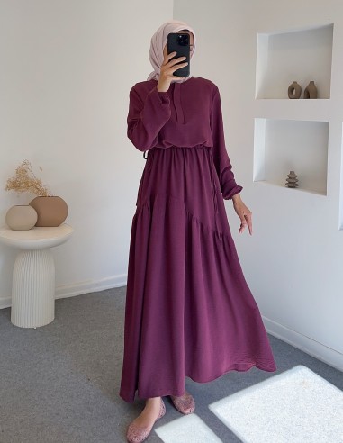 4867 Flora elbise - mor