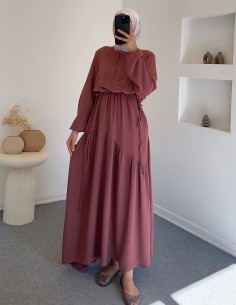 4867 Flora elbise - Gül kurusu 2