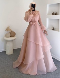 4744 abiye elbise - pudra...