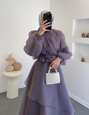 4744 abiye elbise lila