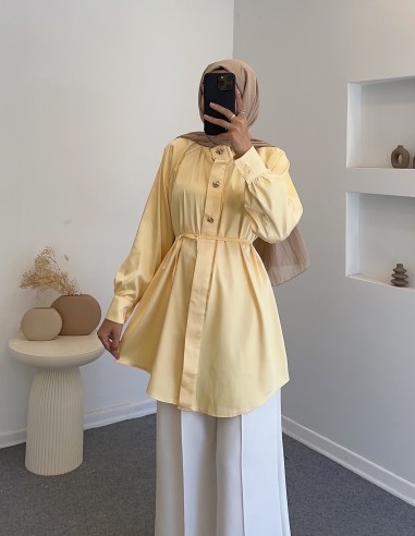 5074 gold düğmeli gömlek - sarı