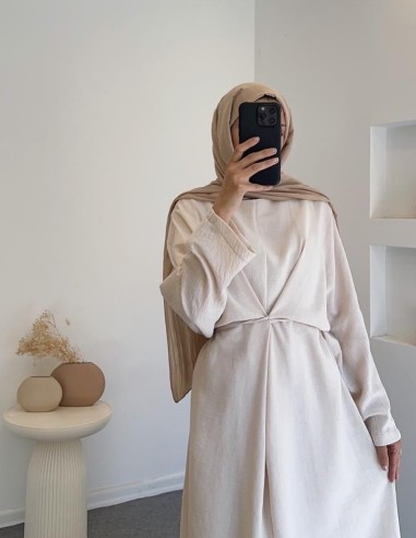 61596 yarasa kol elbise - taş