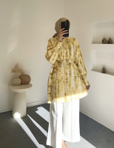 29311 desenli gömlek - sarı