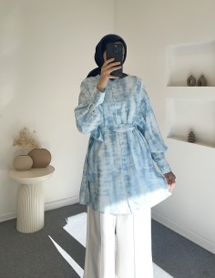 29311 desenli gömlek - Mavi