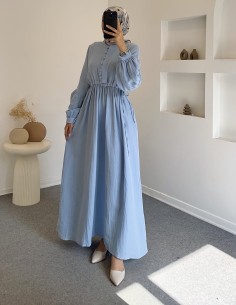 6894 melis elbise - mavi