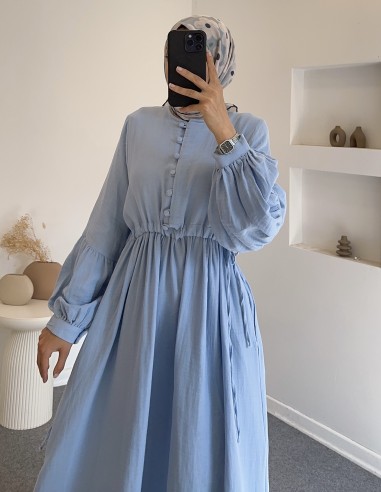 6894 melis elbise - mavi