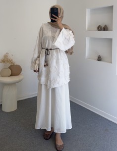 8865 kimono ikili takım -Beyaz