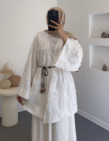 8865 kimono ikili takım -Beyaz