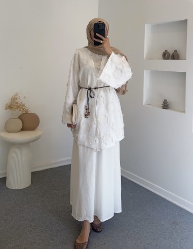 8865 kimono ikili takım -Beyaz