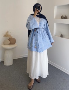 8865 kimono ikili takım -mavi