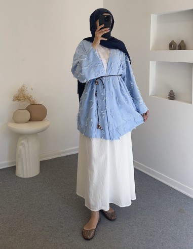 8865 kimono ikili takım -mavi