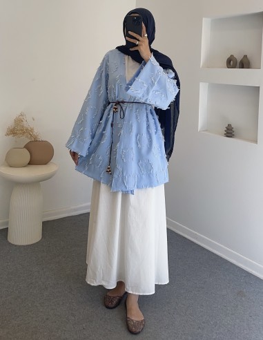 8865 kimono ikili takım -mavi
