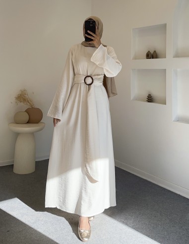 51530 keten elbise - taş