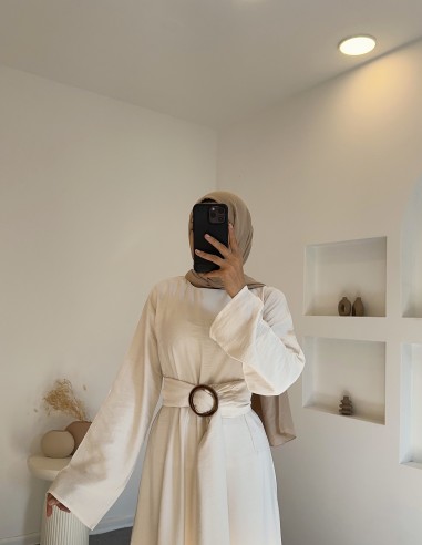 51530 keten elbise - taş