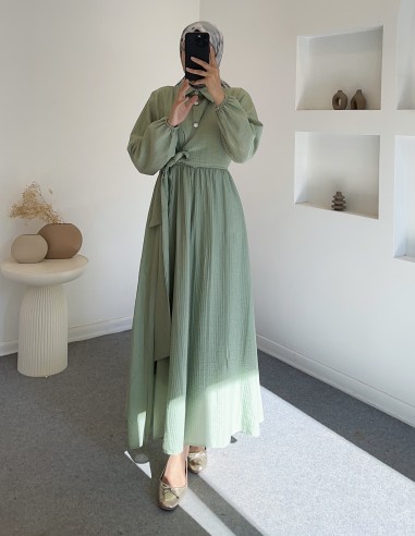 6090 bağlamalı elbise - Yeşil