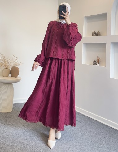 5555 örgü detay takım- Bordo