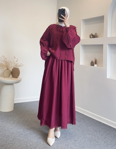 5555 örgü detay takım- Bordo