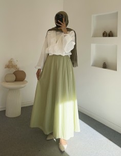 D29062 pamuklu etek - yeşil 2