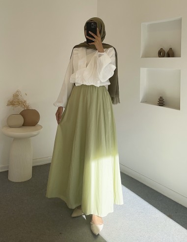 D29062 pamuklu etek - yeşil