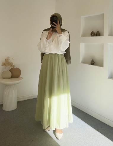 D29062 pamuklu etek - yeşil