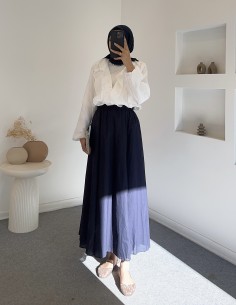 D29062 pamuklu etek -lacivert