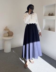 D29062 pamuklu etek -lacivert 2