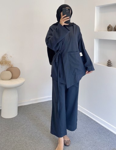 20035 cep detay keten takım - lacivert