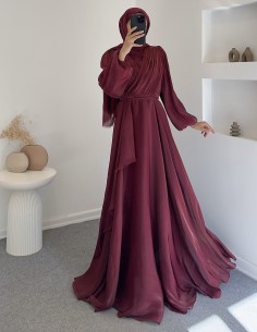 25Y-3072 hayal elbise -Bordo