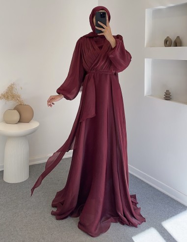 25Y-3072 hayal elbise -Bordo