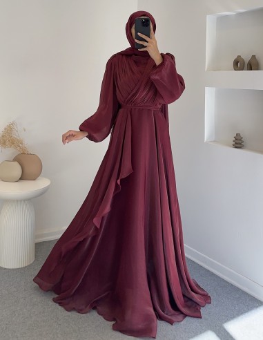 25Y-3072 hayal elbise -Bordo