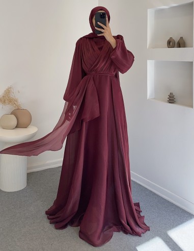 25Y-3072 hayal elbise -Bordo