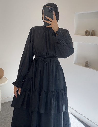 012 kat kat elbise -Siyah