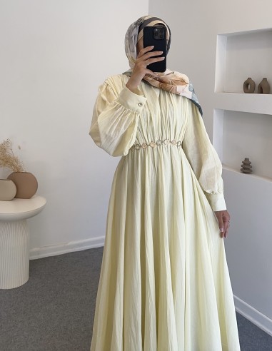 5506 Pamuk elbise - sarı