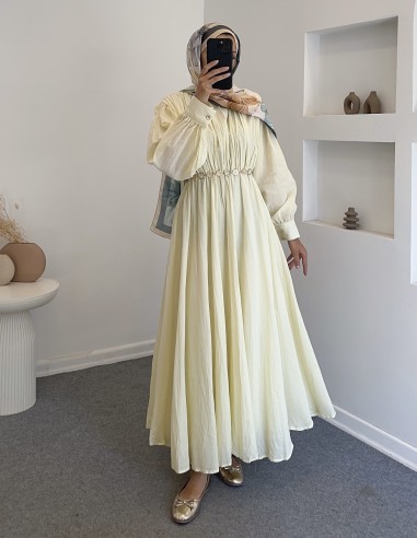 5506 Pamuk elbise - sarı