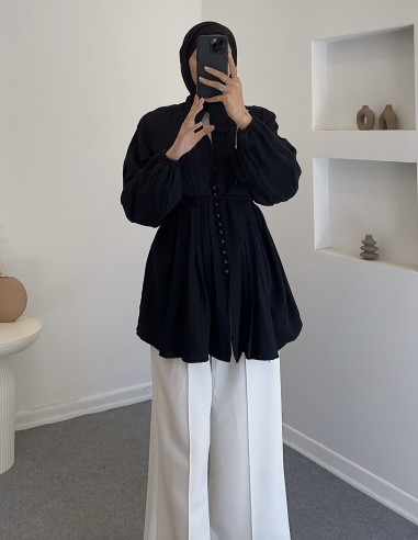 51414 nervürlü gömlek -