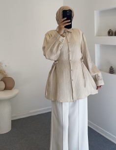 5083 çizgili saten gömlek -...