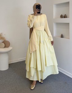 6001 elsa elbise - Sarı 2