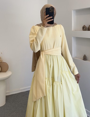 6001 elsa elbise - Sarı