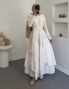 6001 elsa elbise - krem