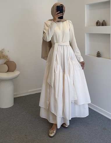 6001 elsa elbise - krem