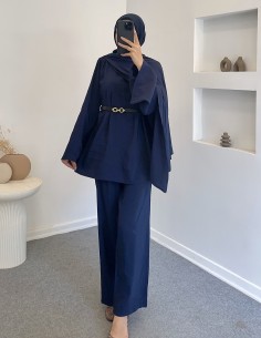 8727 şal yaka takım - lacivert