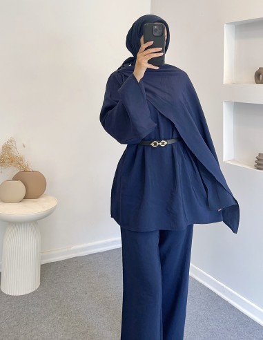 8727 şal yaka takım - lacivert
