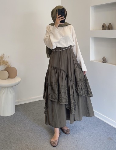 1001 nakışlı etek - Haki